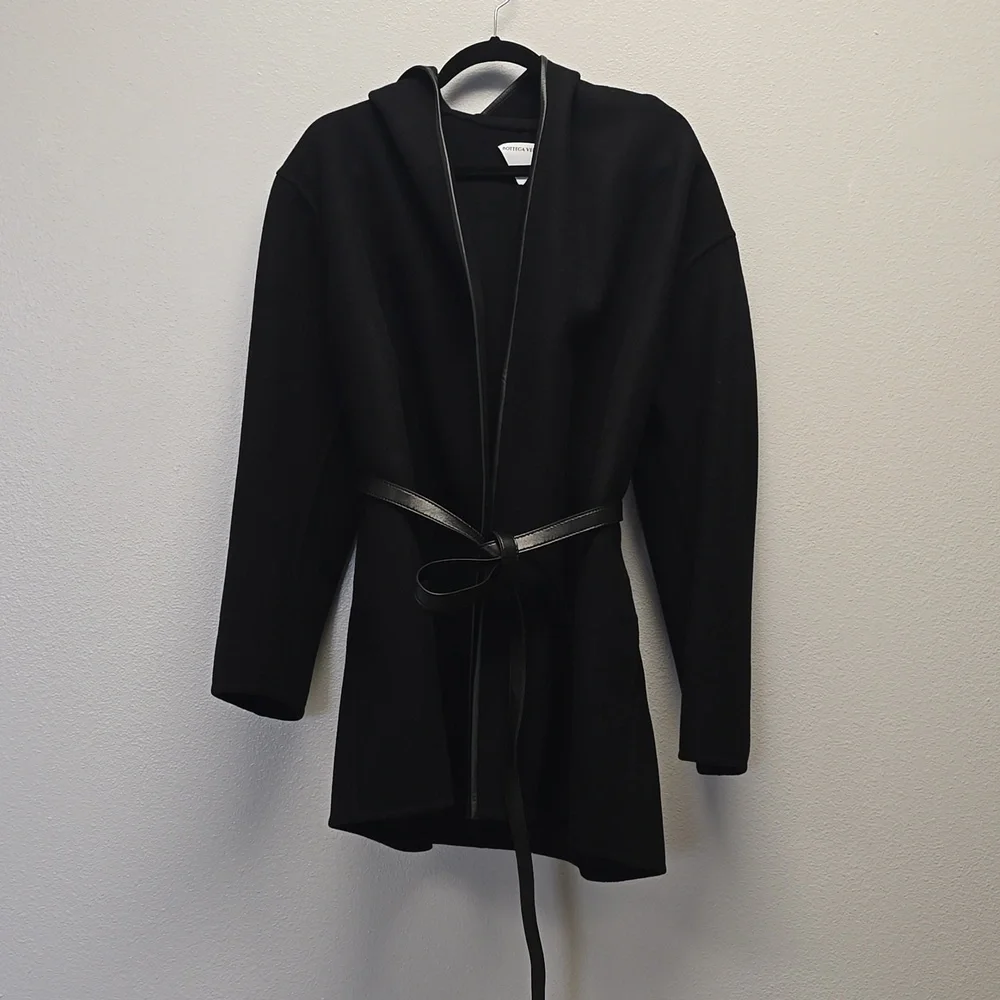 Bottega VenetaHooded Wool & Cashmere Wrap Coat 38 - Picture 2 of 10